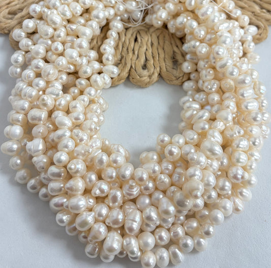 8mm White Irregular Drops Freshwater Pearls