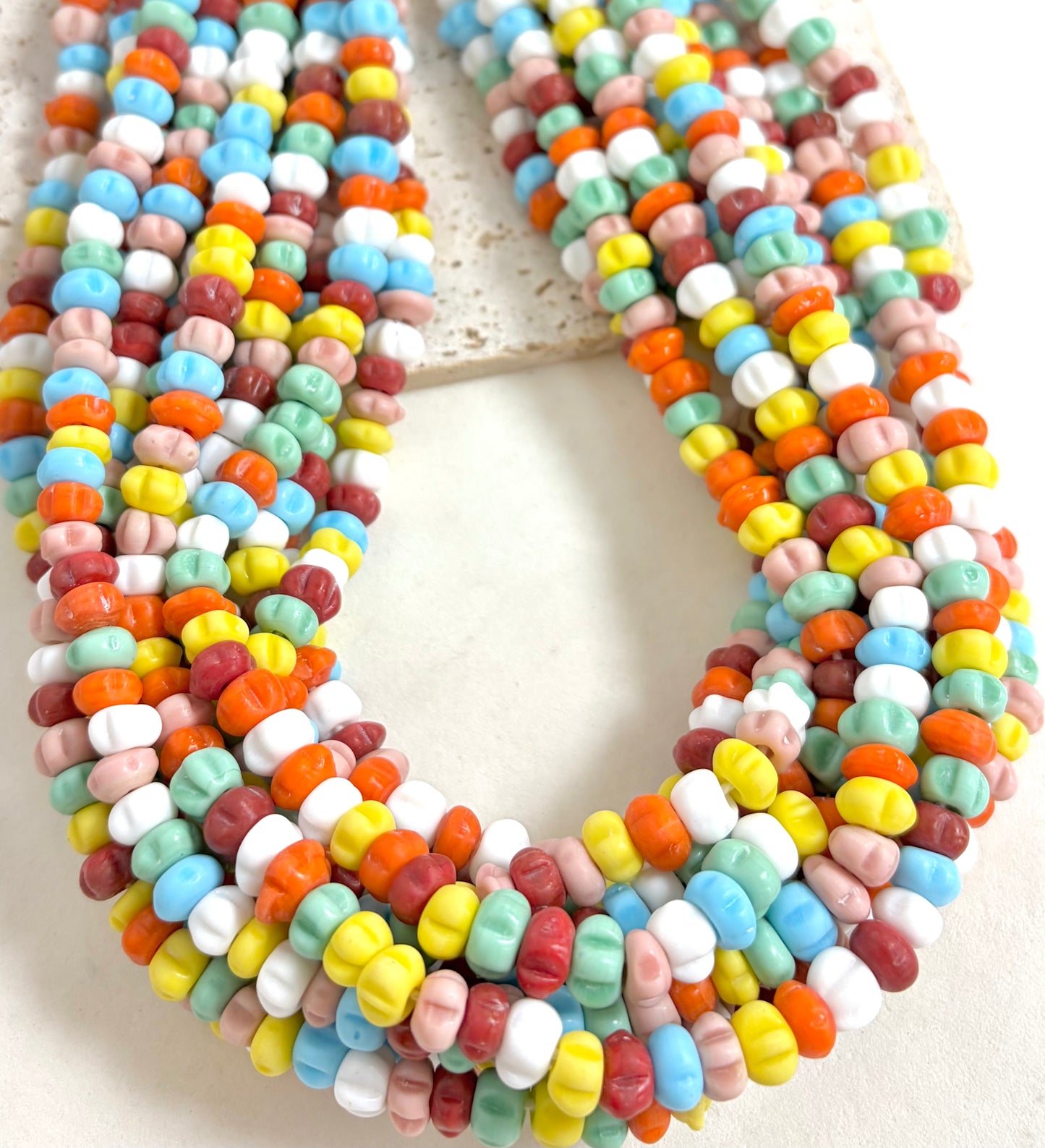 Flower Rondel Matte Lampwork