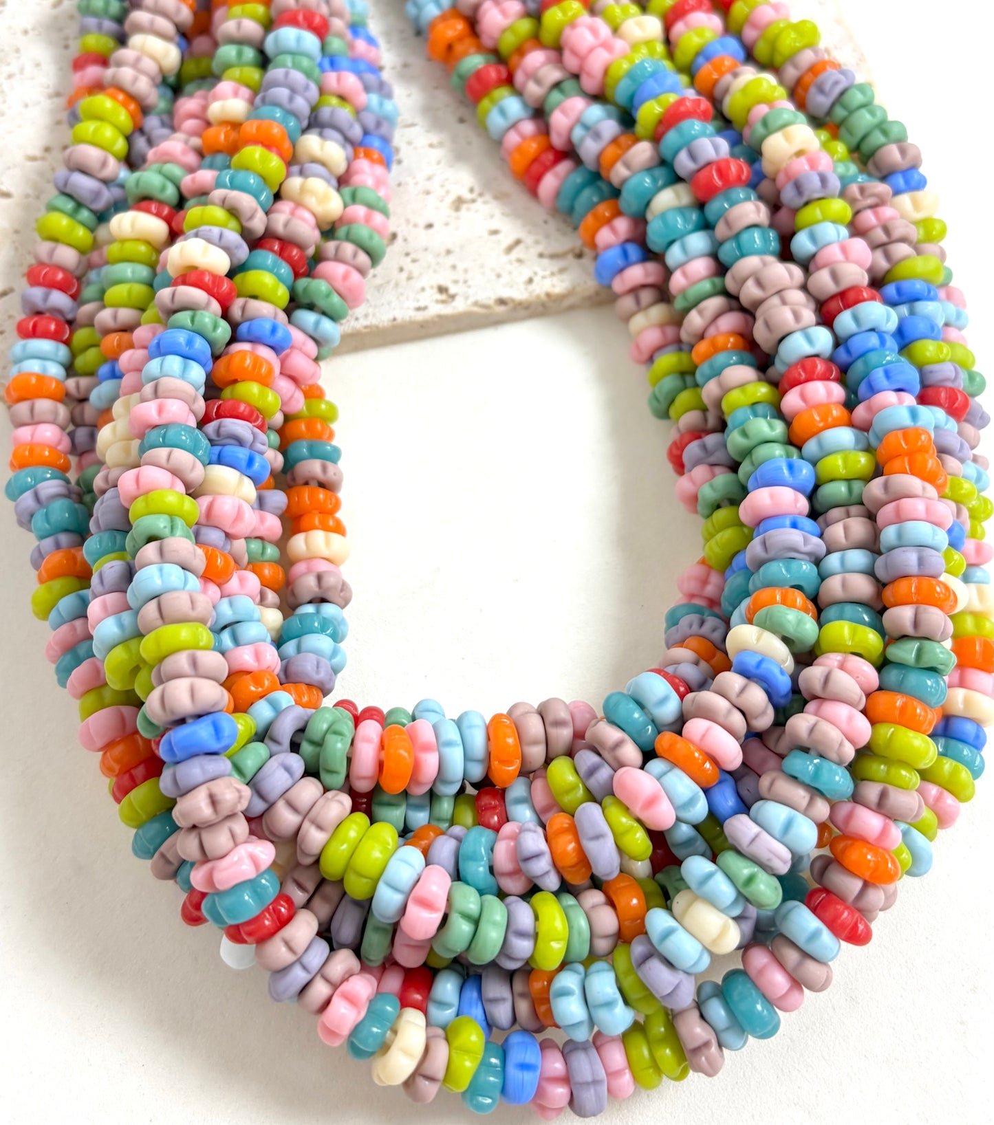 Flower Rondel Matte Lampwork