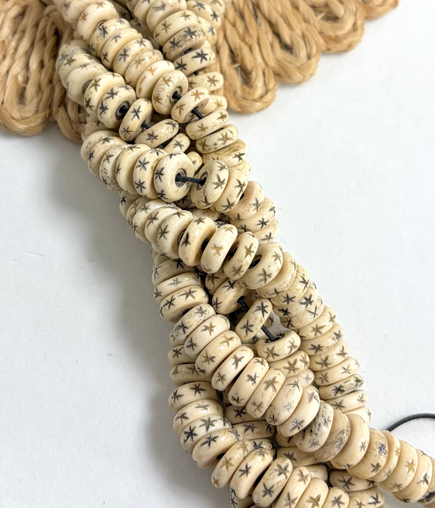 Handmade Carved Rondel Bone