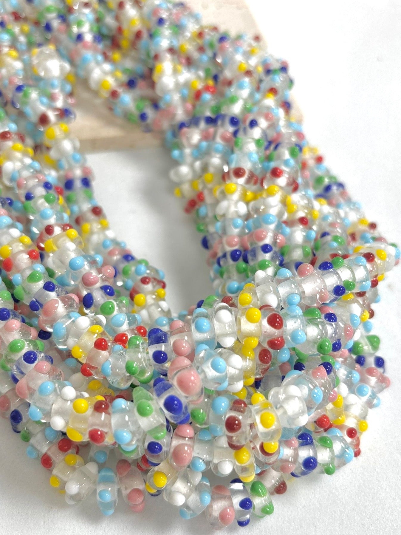 Rondel Bumpy Dots Lampwork