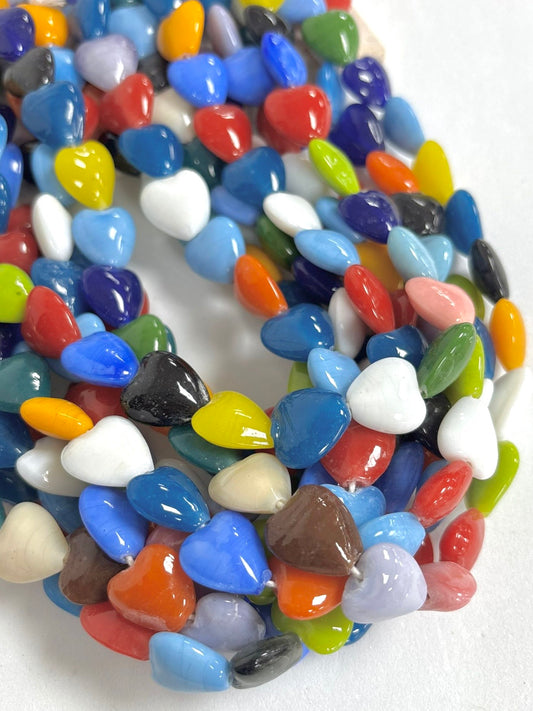 Full Color Puffy Hearts Lampwork