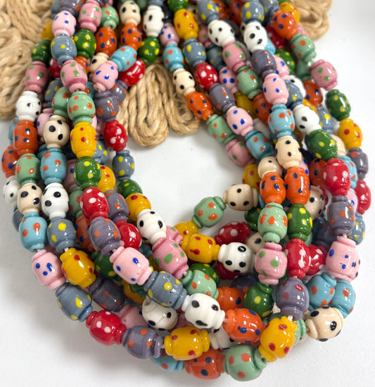 Colorful Mini Barril With Dots Lampwork