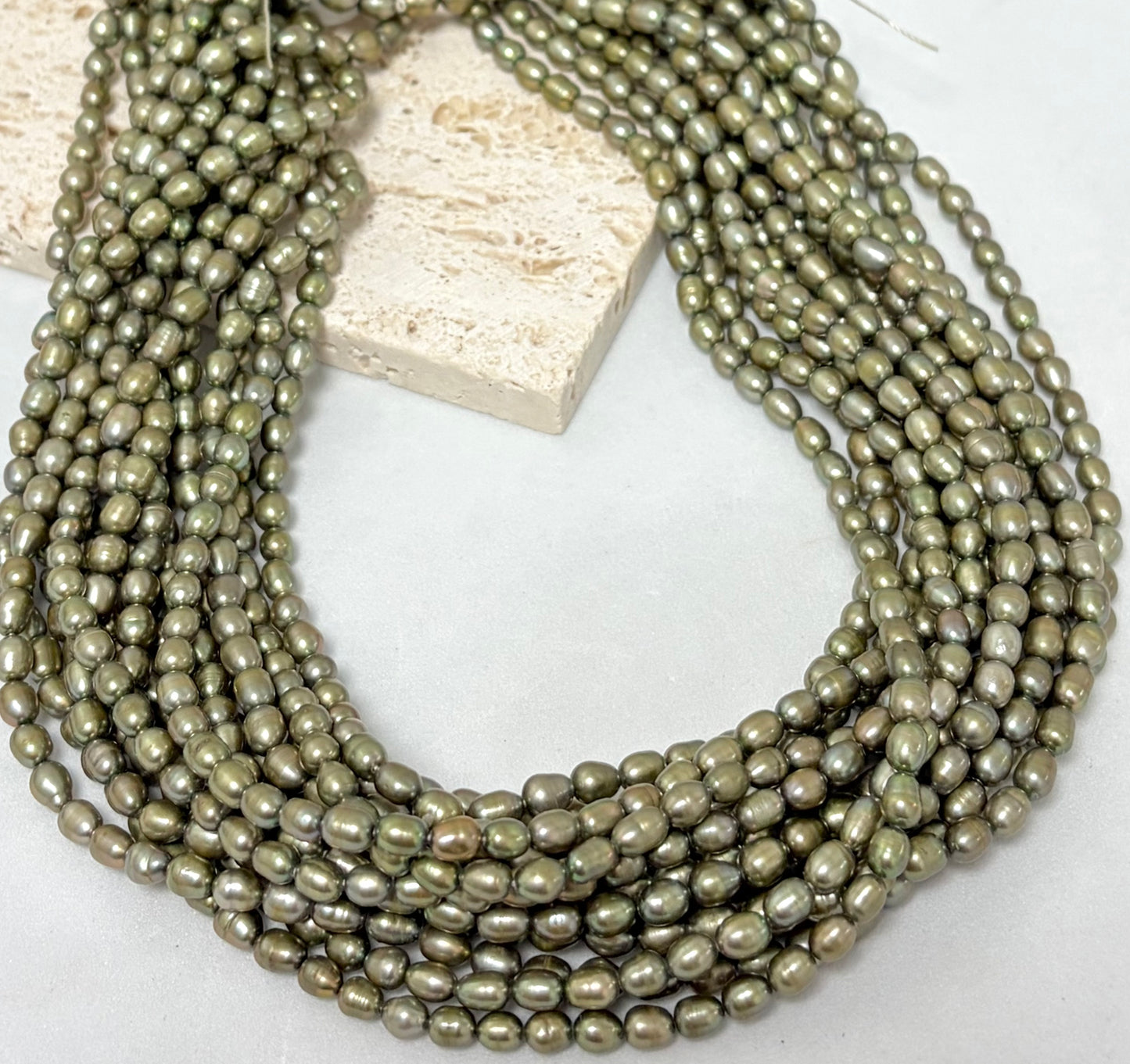 4mm Green Rice Freshwater Pearl