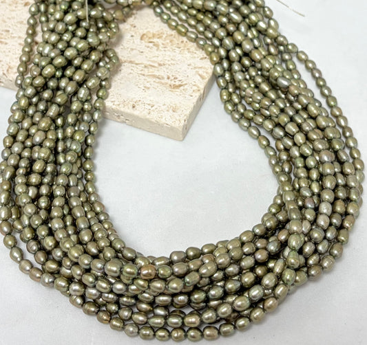 4mm Green Rice Freshwater Pearl