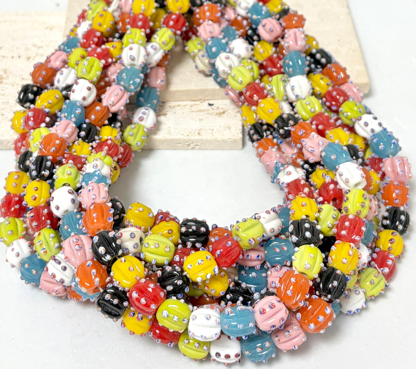 Pumpkin Bumpy Dots Lampwork