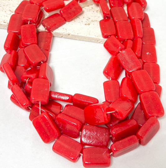 15mm Crushed Rectangular Lampwork