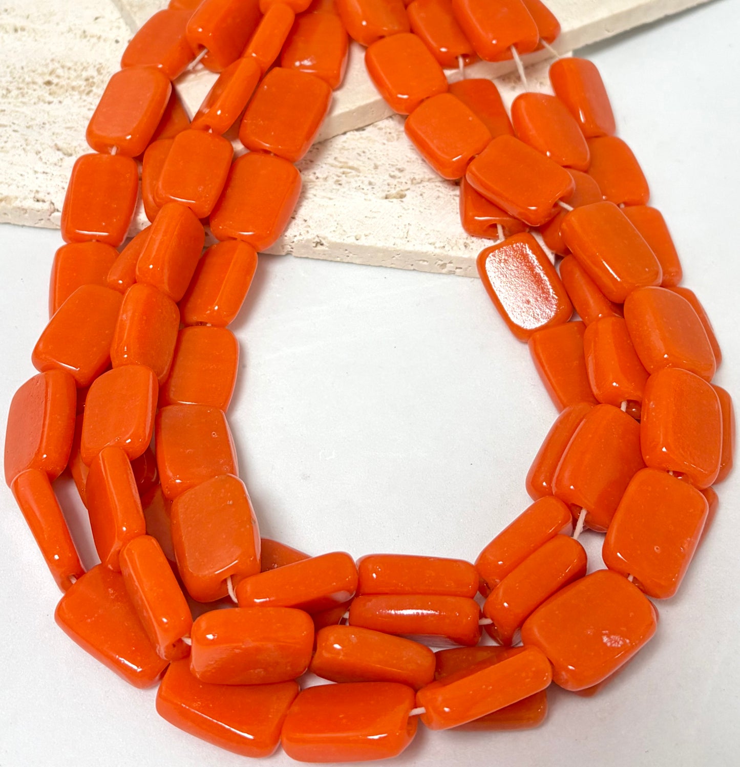15mm Crushed Rectangular Lampwork