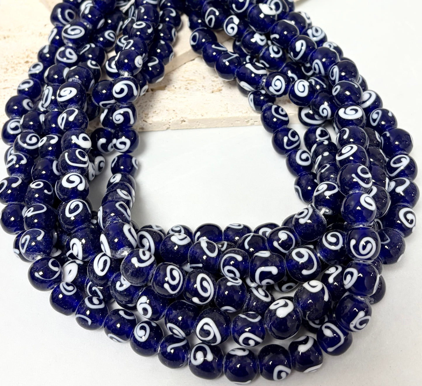Round With Spiral Lampwork