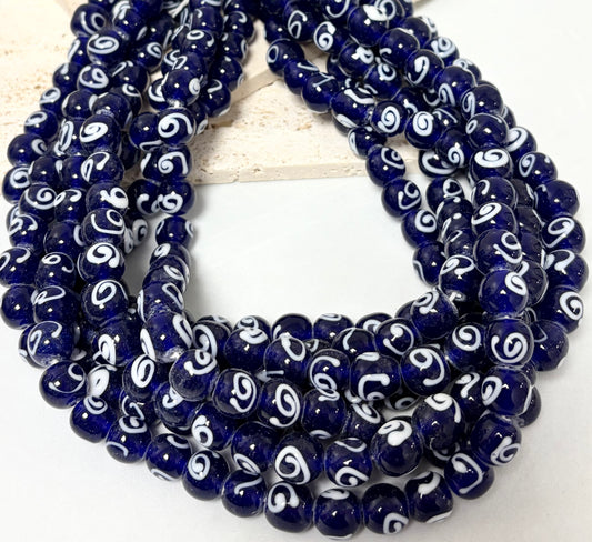 Round With Spiral Lampwork