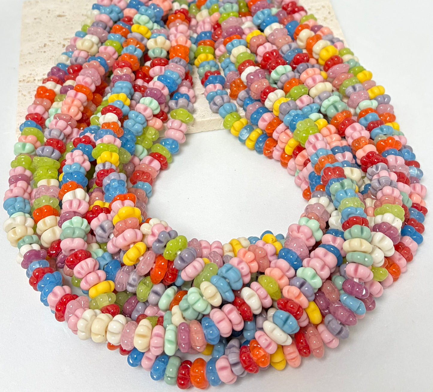 Flower Rondel Matte & Gloss Lampwork