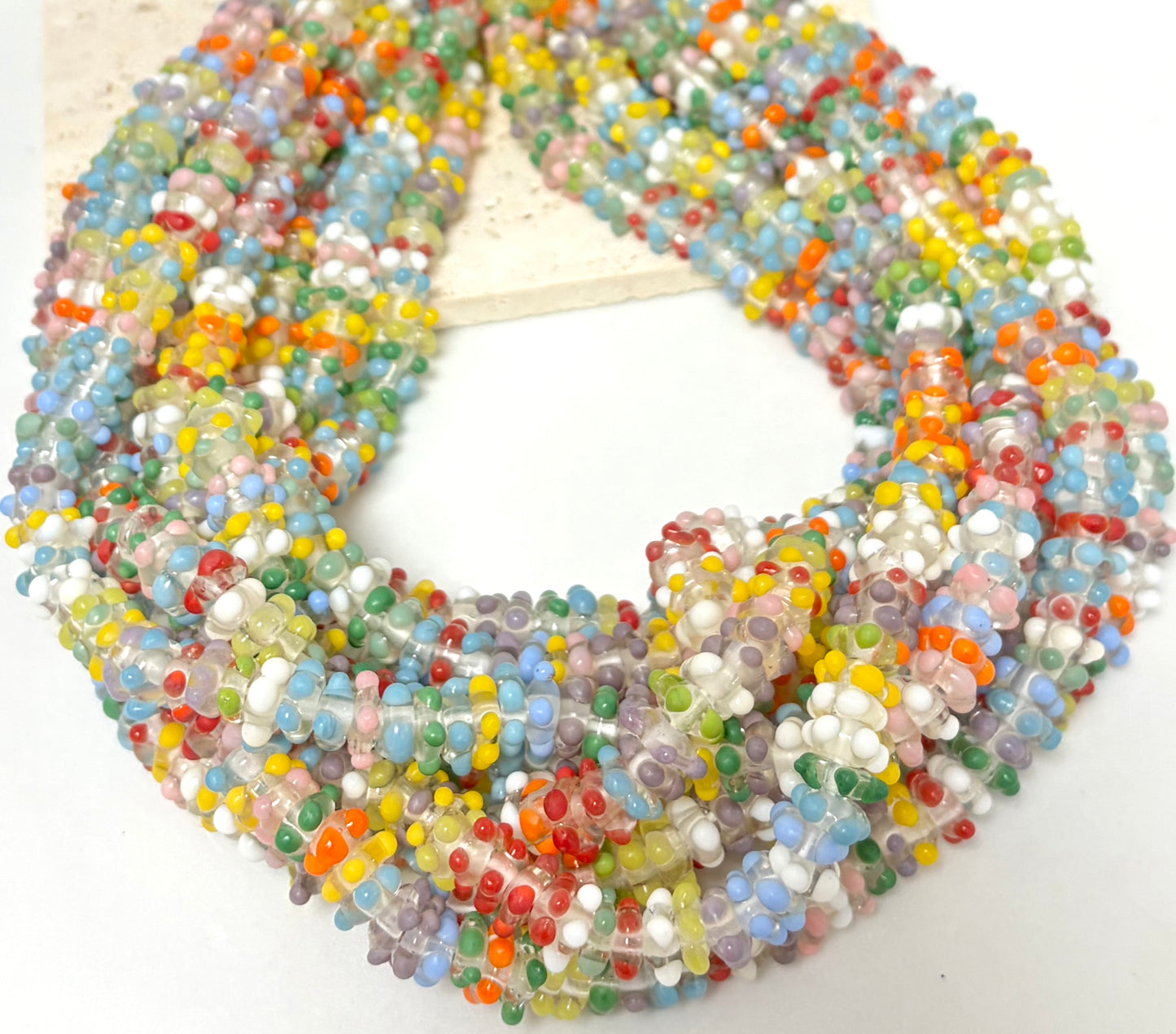 Rondel Bumpy Dots Lampwork