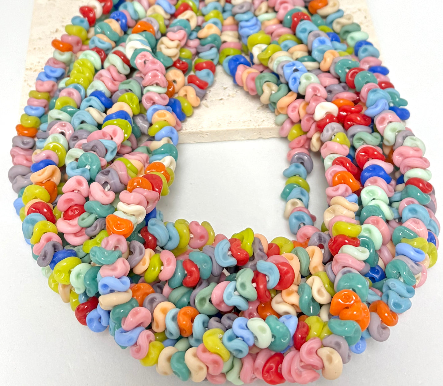 Wave Rondel Lampwork