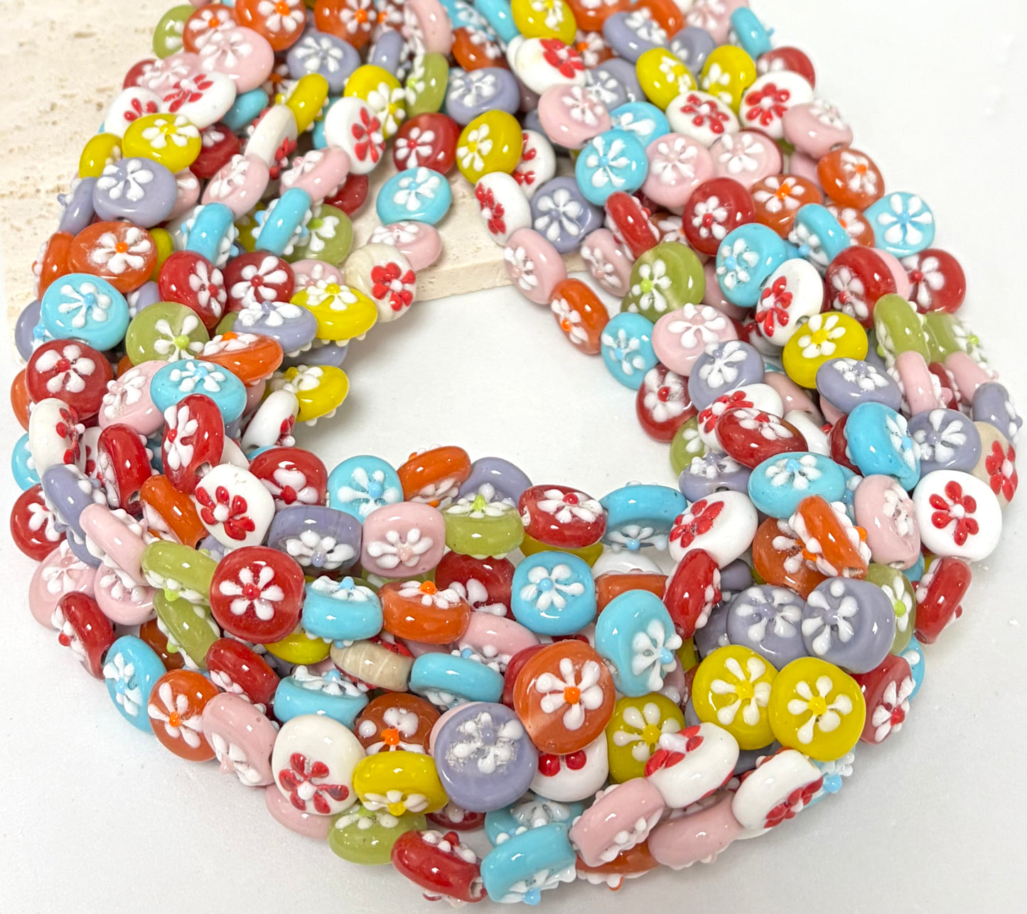 Flower Coin Lampwork