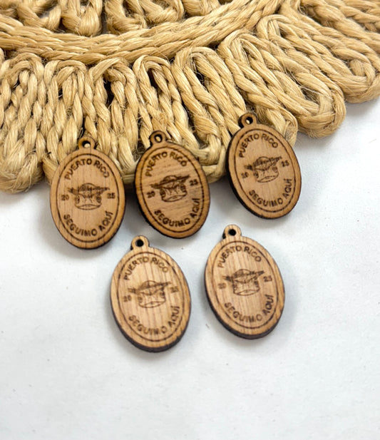 Plaquita Sapo Concho Con Pava Madera / Seguimo Aquí